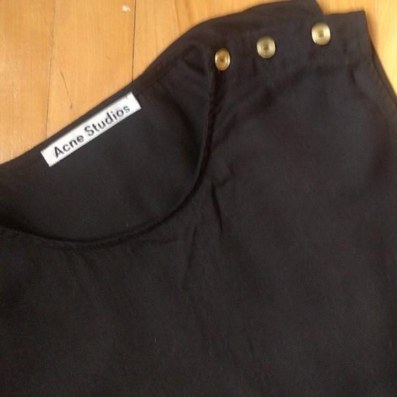 Acne Studios Clair Fluid Top - Black and Gold - Picture 2 of 13
